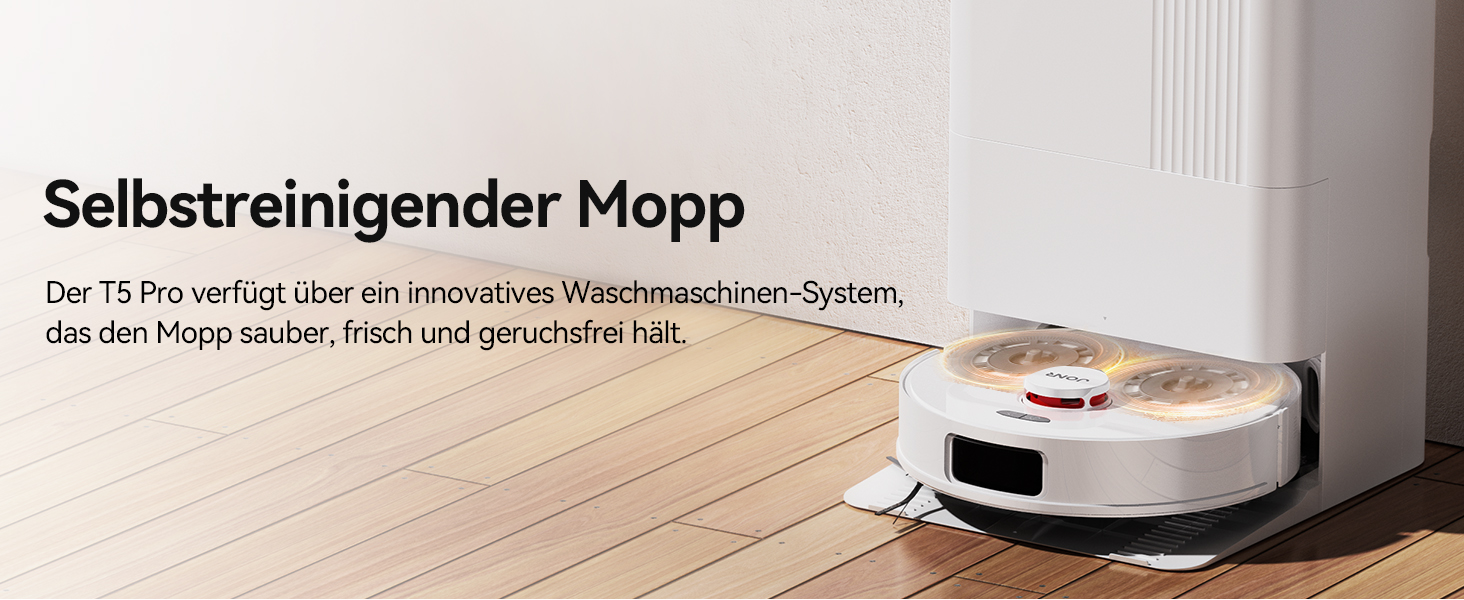 Робот-пилосос JONR T5 Pro з функцією миття, 8150Pa, сушка гарячим повітрям, антизаплутувальні щітки, уникнення перешкод, LiDAR-навігація, док-станція All-in-One