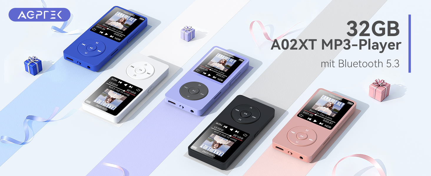 MP3 плеєр AGPTEK 32GB Bluetooth 5.3, 1.8