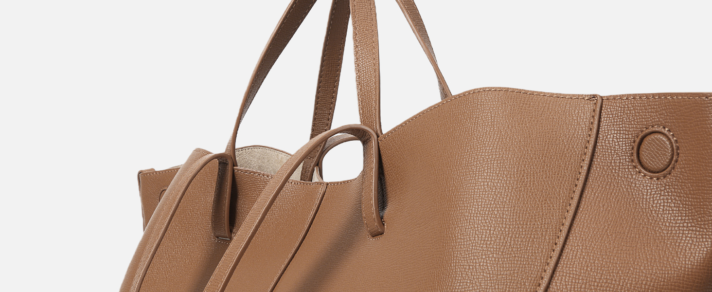 Велика жіноча сумка-шопер TIAASTAP зі штучної шкіри, елегантна сумка на плече для університету, покупок, подорожей, колір верблюжий