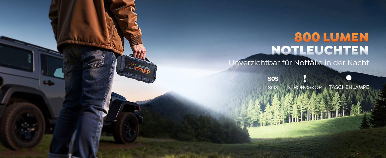 Powerbank для авто 8000A Starthilfe (бензин/дизель) 26800mAh з ліхтарем та USB