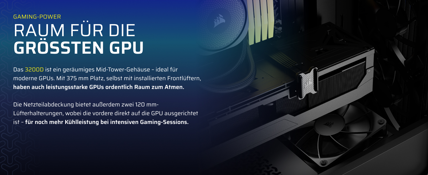 Корпус для ПК Corsair 3200D RS Mid-Tower ATX, чорний