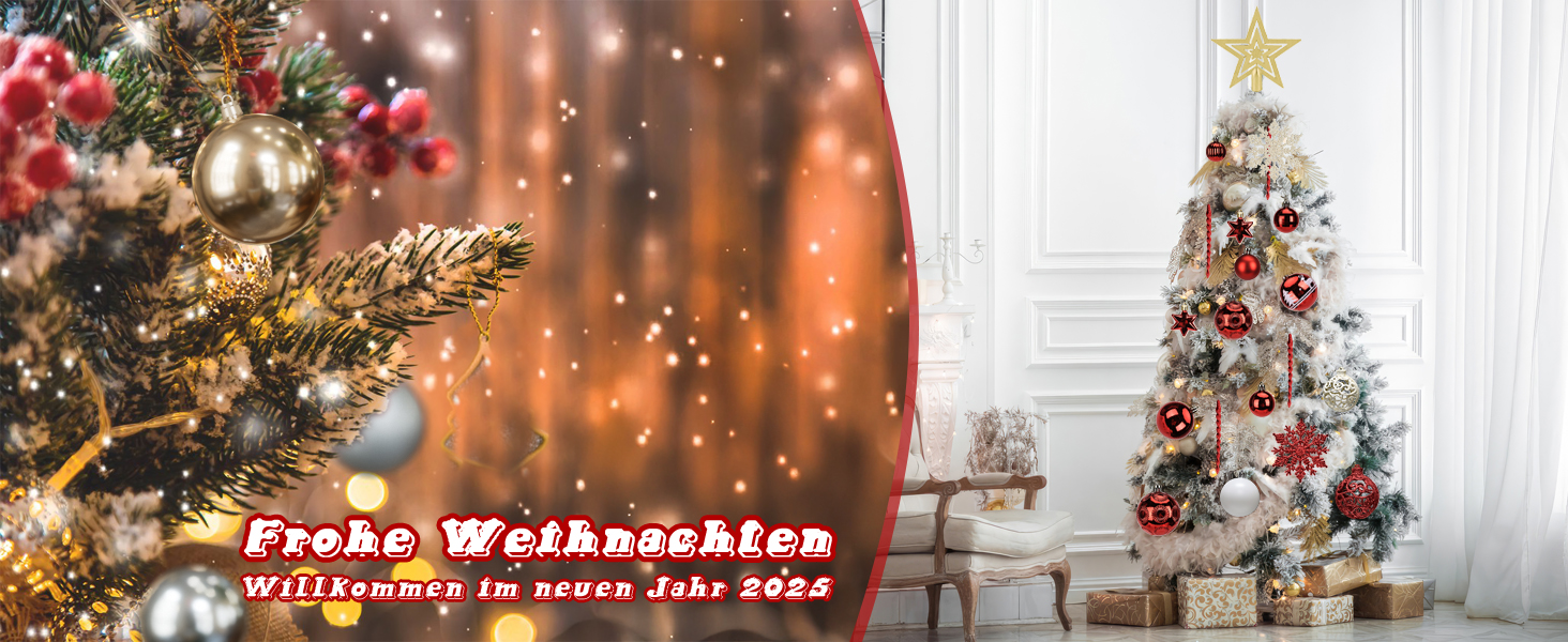 Набір прикрас на ялинку 101 шт., новорічний декор, пластикові кулі для ялинки, кулі на ялинку, зірка на верхівку, матові, глянцеві, багаторазові ялинкові кулі, 3, 4 та 6 см (червоні)