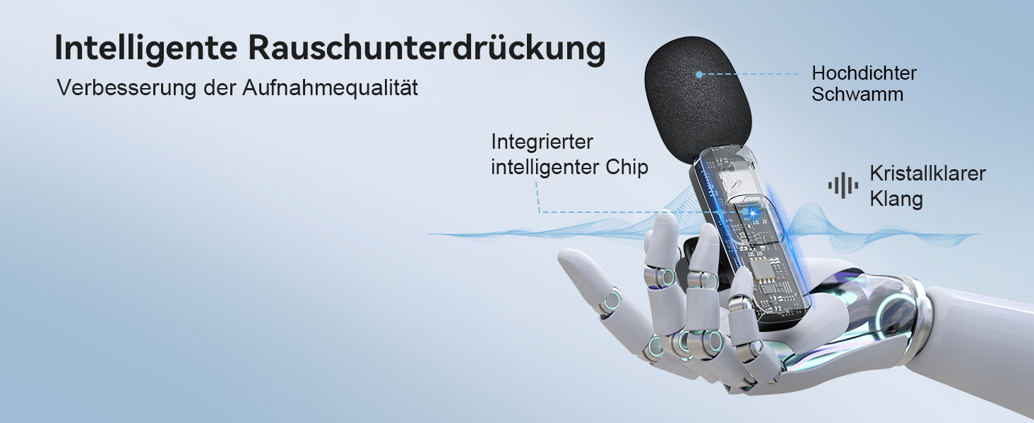 Бездротові петличні мікрофони 2 шт. для iPhone/iPad/Android, з шумозаглушенням, Plug-and-Play, для відео, подкастів, YouTube, TikTok, Vlog, чорний