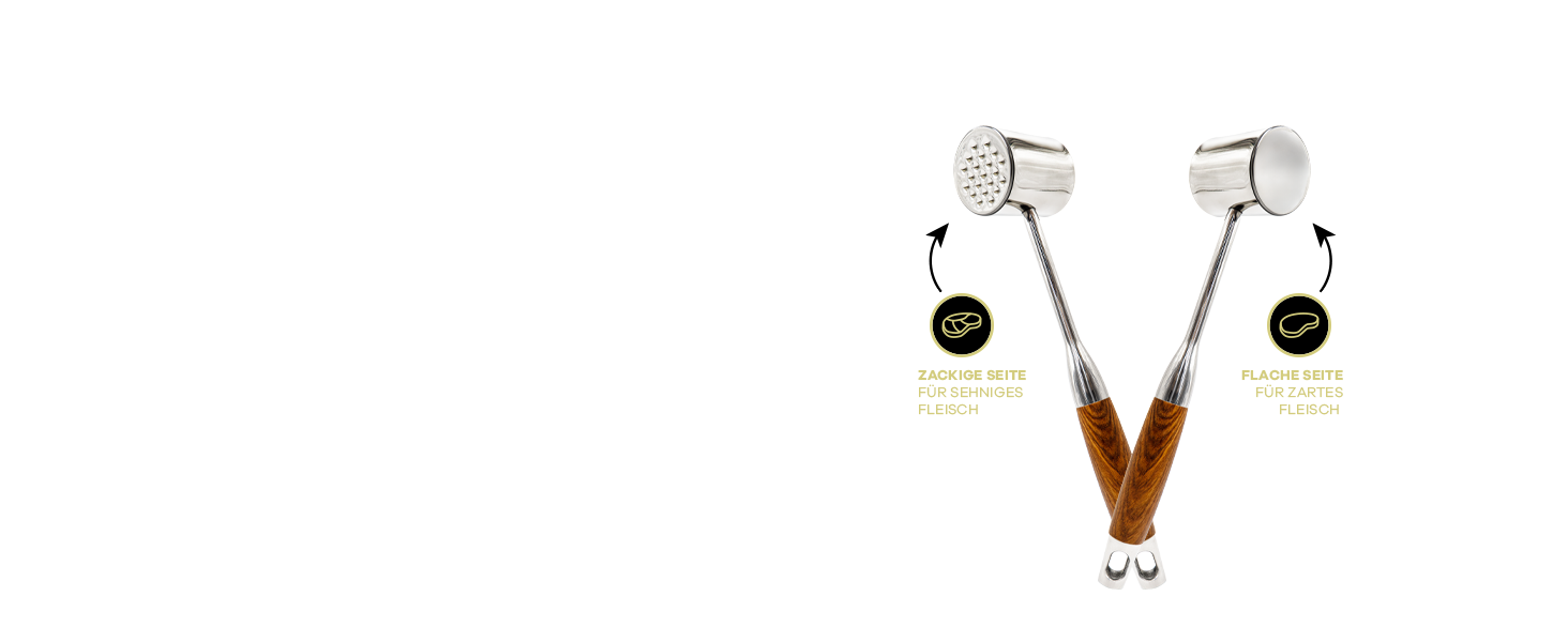 Нітрокс Fleischklopfer з нержавіючої сталі з дерев'яною ручкою - преміум-якість, для приготування шніцелів, миття в посудомийній машині, безпечний для продуктів харчування - молоток для м'яса, ніжний м'ясорубка, молоток для м'яса з нержавіючої сталі, пристосування для розбивання м'яса