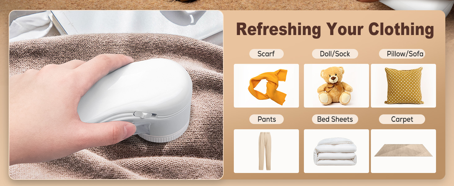 Електричний видалення ворсу для одягу та килимів (3 леза)