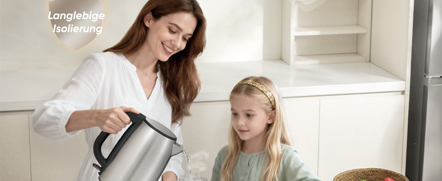 Електричний чайник Cosori з нержавіючої сталі, 1.7 л, BPA free, Strix-технологія, 2200W, з функцією захисту від сухого кипіння, поворотний на 360°