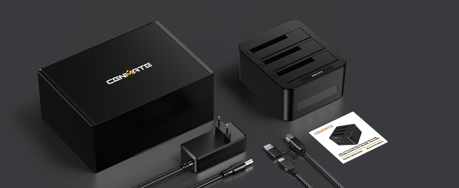 Док-станція для жорстких дисків CENMATE 637U3-1 на 3 слоти для SATA HDD/SSD 2.5