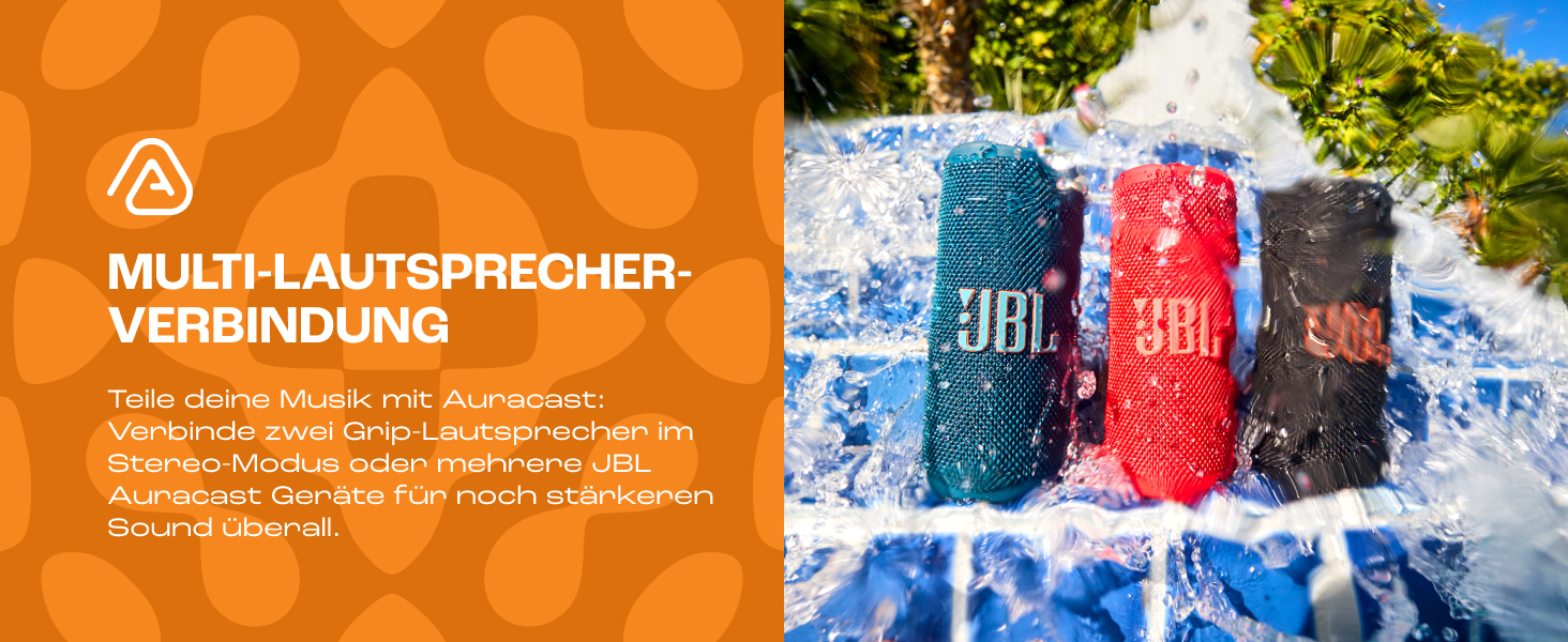 JBL Grip – Портативна Bluetooth колонка з AI Sound Boost, чорна. Водонепроникна (IP68), до 14 год роботи, підтримка Auracast