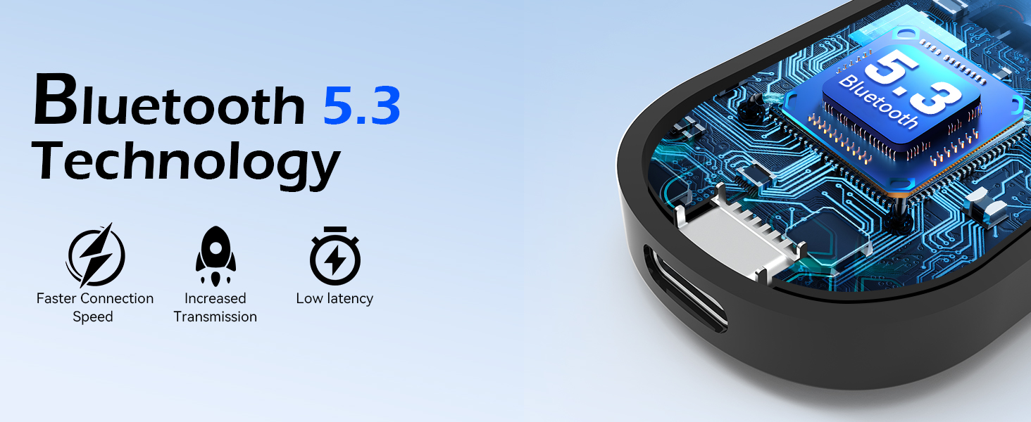 Bluetooth-адаптер 2-в-1 (передавач та приймач) з OLED-дисплеєм, aptX Low Latency, роз'єм 3.5 мм Jack для ТБ, літака, навушників та AirPods, чорний