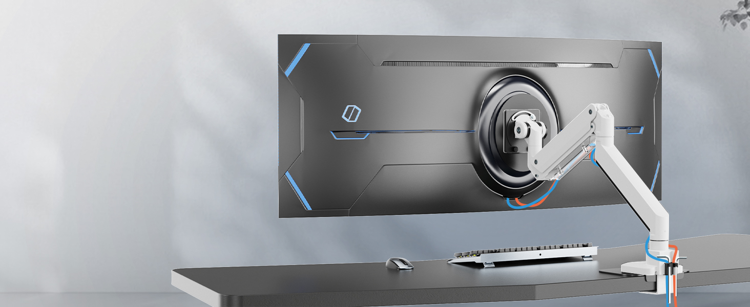 Кріплення для монітора PUTORSEN: підходить для моніторів 17-57 дюймів, до 27 кг, газ-амортизатор, VESA 200x200, білий