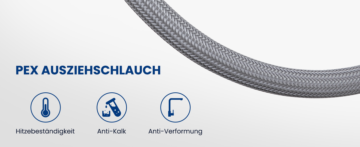 Змішувач кухонний висувний CECIPA з донним виливом, нержавіюча сталь, 2 режими, 360° оберт, високий тиск