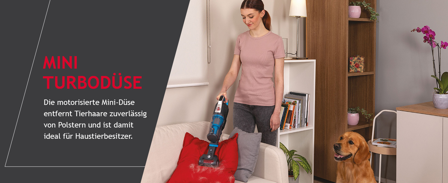 Бездротовий пилосос Hoover H-Free 500 Pets: потужний, без мішка, для видалення шерсті тварин, LED, паркування, 30 хв роботи