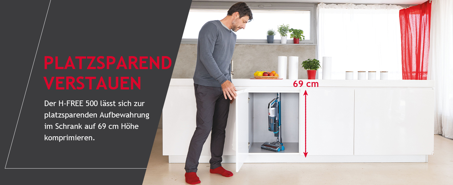 Бездротовий пилосос Hoover H-Free 500 Hydro Plus з підсвічуванням та функцією миття підлоги – 3-в-1, час роботи 30 хв, насадки: для підлоги, кутів, меблів, з паркуванням, 1 акумулятор