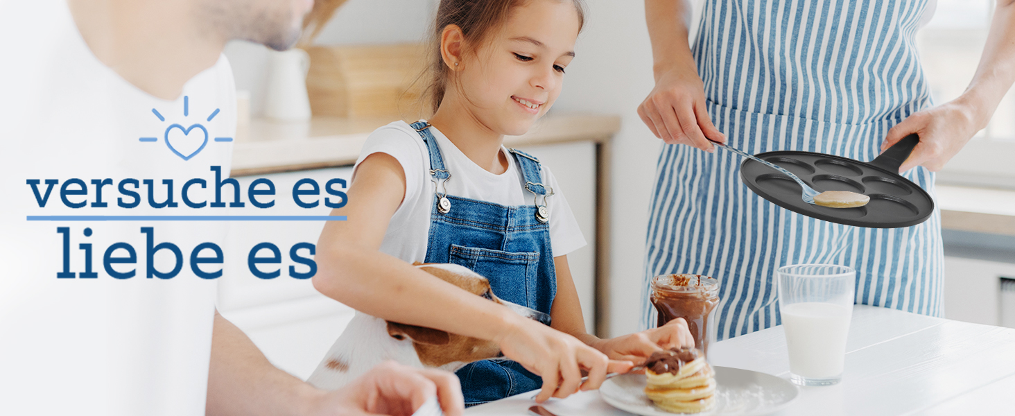 Млинцева сковорода Joeji's Kitchen на 7 млинців, антипригарна, алюмінієва, 26,5 см, для індукції, універсальна для панкейків, яєць та млинців