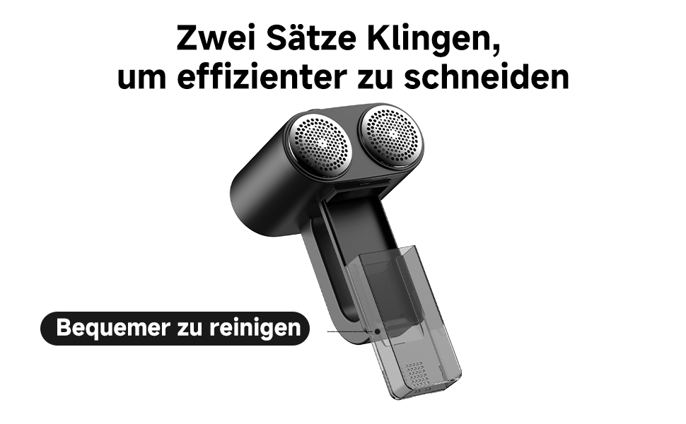 Електричний видальник ворсу для одягу та меблів - 6 лез, 3 режими, LED-дисплей, акумуляторний, чорний