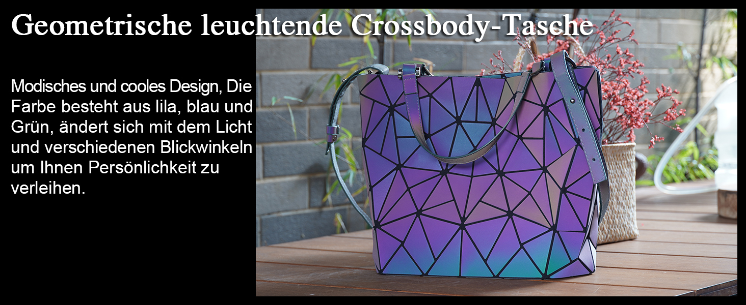Геометричний гаманець жіночий світловідбиваючий, сумка крос-боді голографічна Geometrisches Portemonnaie CB-01-L