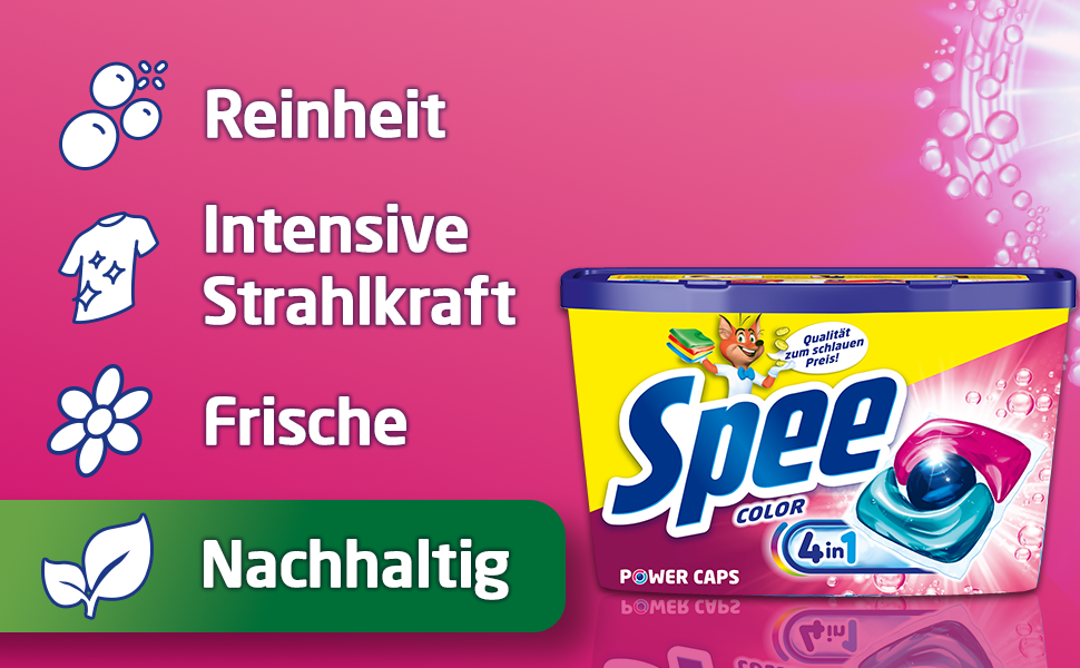 Капсули для прання кольорових речей Spee Power Caps Color, аромат Fresh, 120 шт.