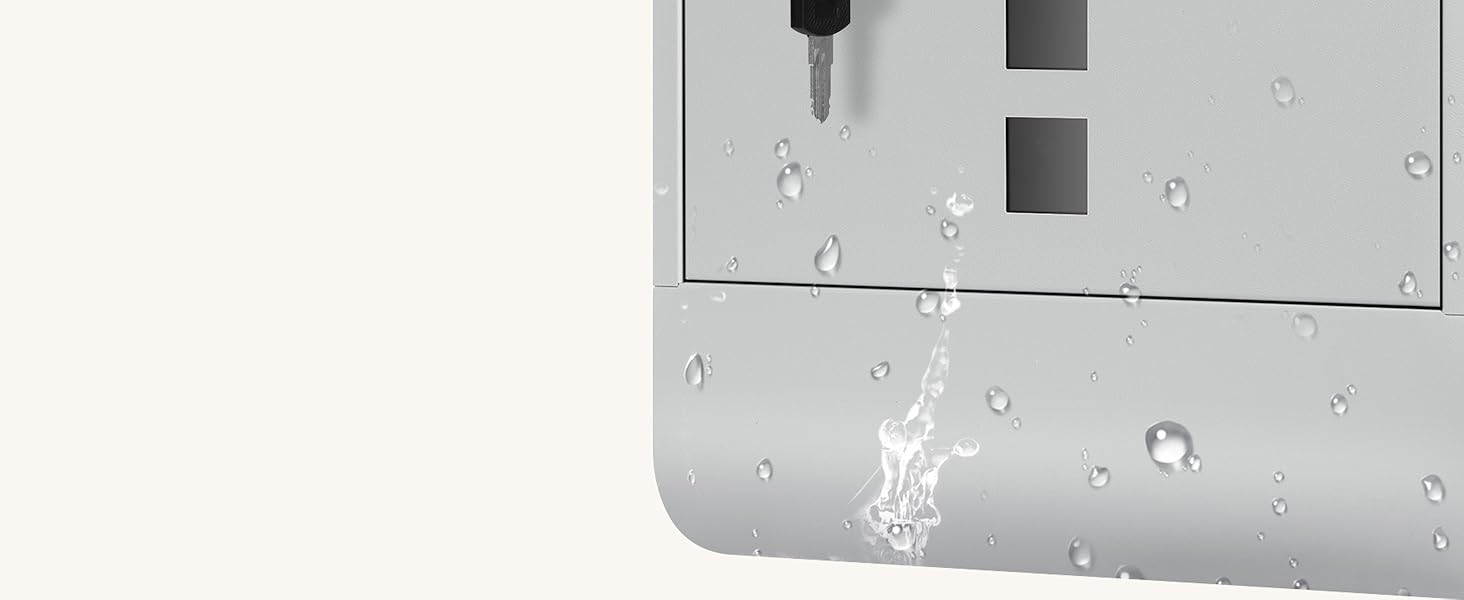 Поштовий ящик WOLTU з газетницею, оглядовим вікном та табличкою для імені, настінний, замикається на ключ (2 ключі), сучасний, сірий (30,5x33,5x9 см)