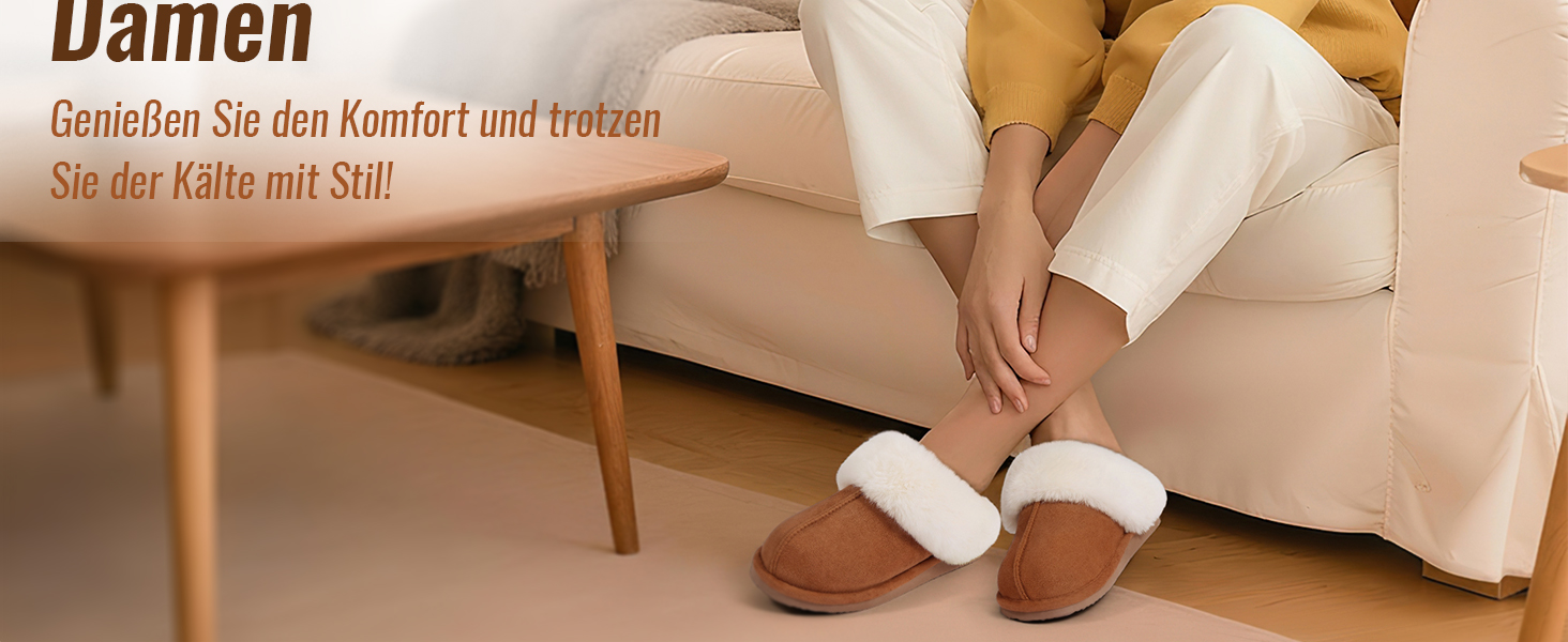 Жіночі домашні тапочки Litfun Зимові теплі плюшеві пантофлі з замшею та меморі-піною, з штучним хутром, для дому та вулиці, горіховий колір, 37.5/38 EU