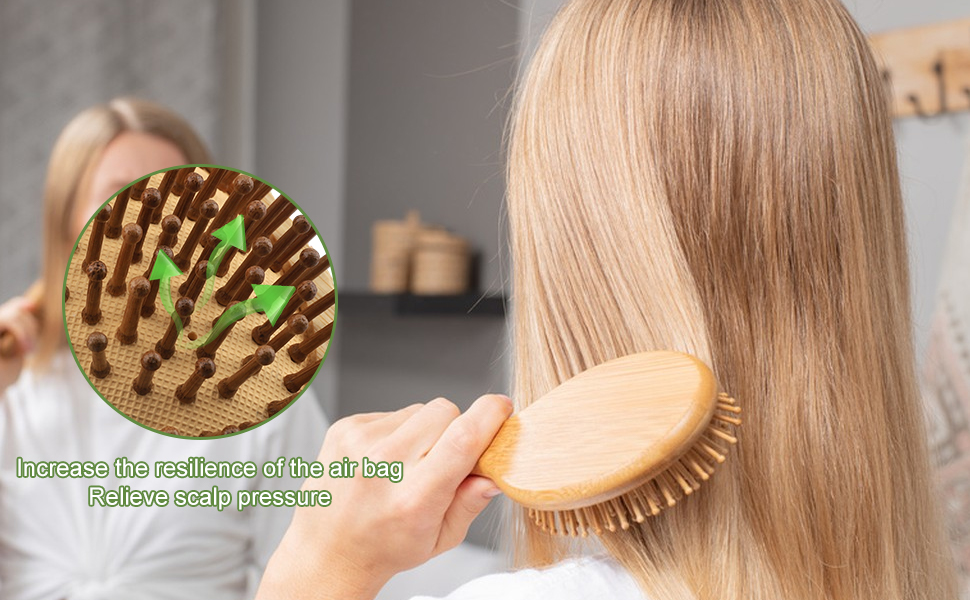 Набір дерев'яних гребінців з бамбука (3 шт.) - для чоловіків, жінок та дітей, для густого та тонкого волосся