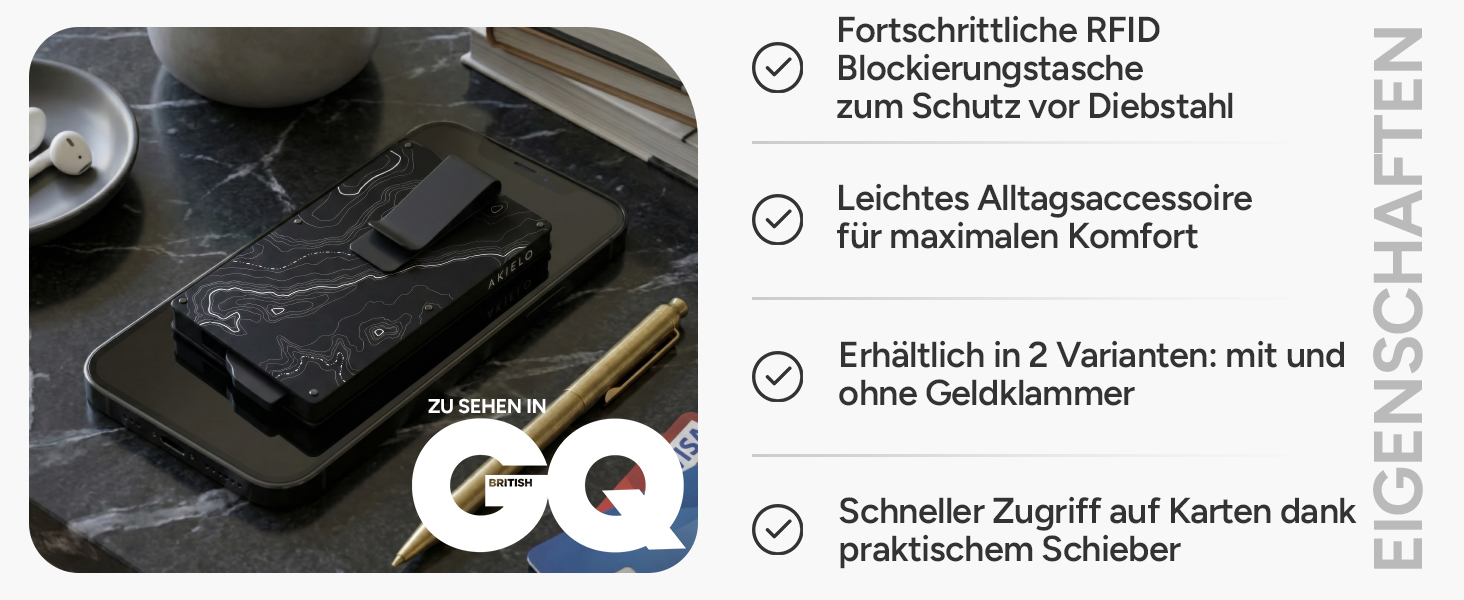 Кластинка для карт з RFID захистом та подарунковою коробкою – Мінімалістичний гаманець для чоловіків – Компактний аксесуар та захист від безконтактної оплати (Alpha Collection) 03. Titan Edition