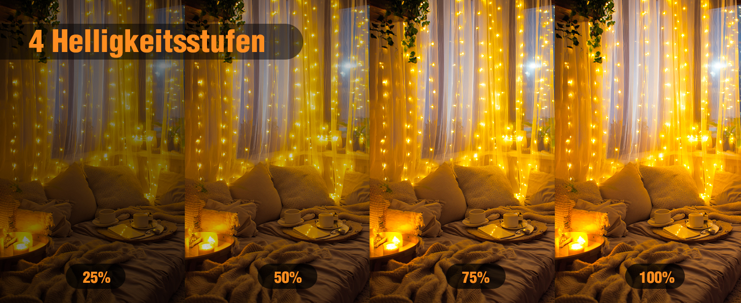 Льодовиковий штор LED 3x3м, 300 LED, з пульт, 10 гачків, USB, для декору, вікна, кімната, балкон, тепле світло, PVC