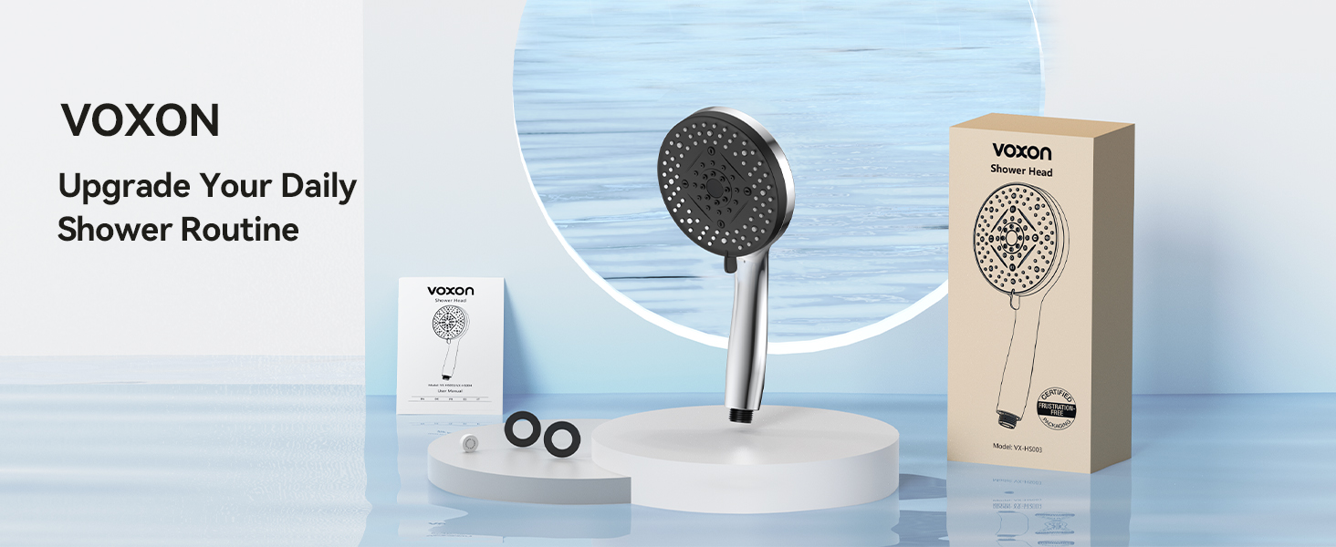 Дюшовий насадок VOXON з 10 режимами струменя, високий тиск, економія води, для миття ванни та плитки, фільтр з обмежувачем потоку