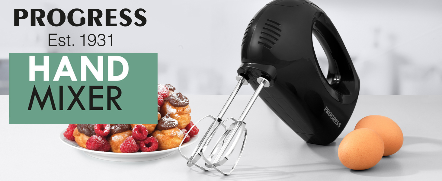 Електричний ручний міксер Progress EK5901PVDE – 250W, 5 швидкостей, чорний, з функцією викидання для легкого очищення