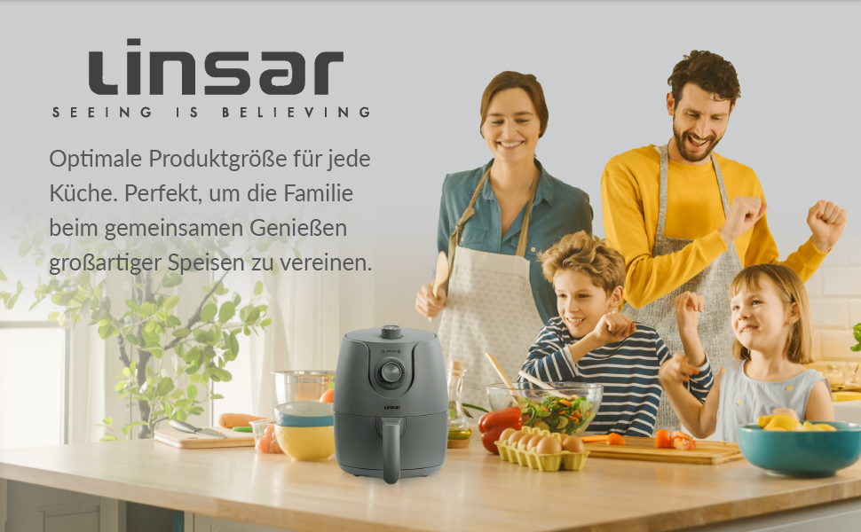 Фритюрниця без олії Mini 1.8L з таймером та підігрівом - 1200 Вт (Сірий)