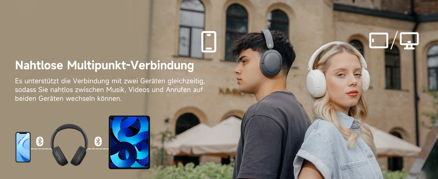 Навушники Edifier W800BT Pro Hybrid ANC Bluetooth 5.4 Over-Ear Чорні - Бездротові, з Шумозаглушенням, Hi-Res Audio, 45 год. роботи, Швидка зарядка, Складні