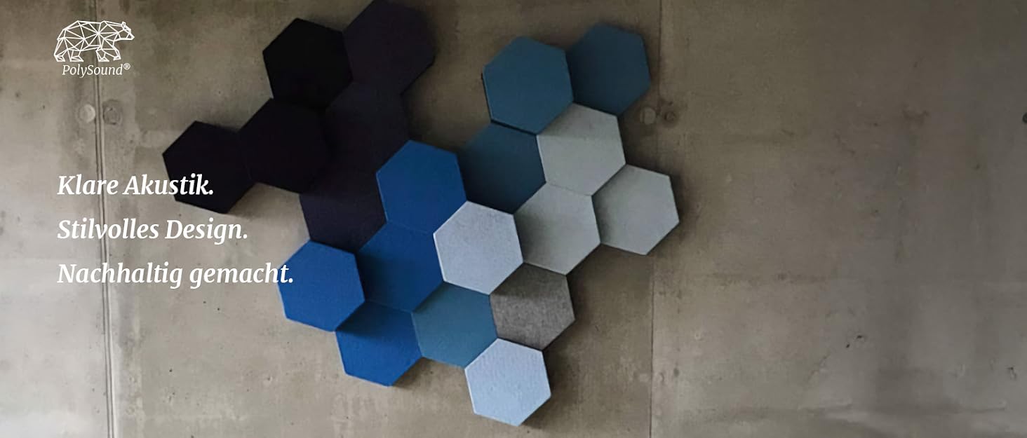 Акустичні 3D-панелі PolySound ECO гексагон, самоклеючі панелі для звукоізоляції офісу, геймерської зони та дому, набір 9 шт (3-10 см), колір Smoky Safari
