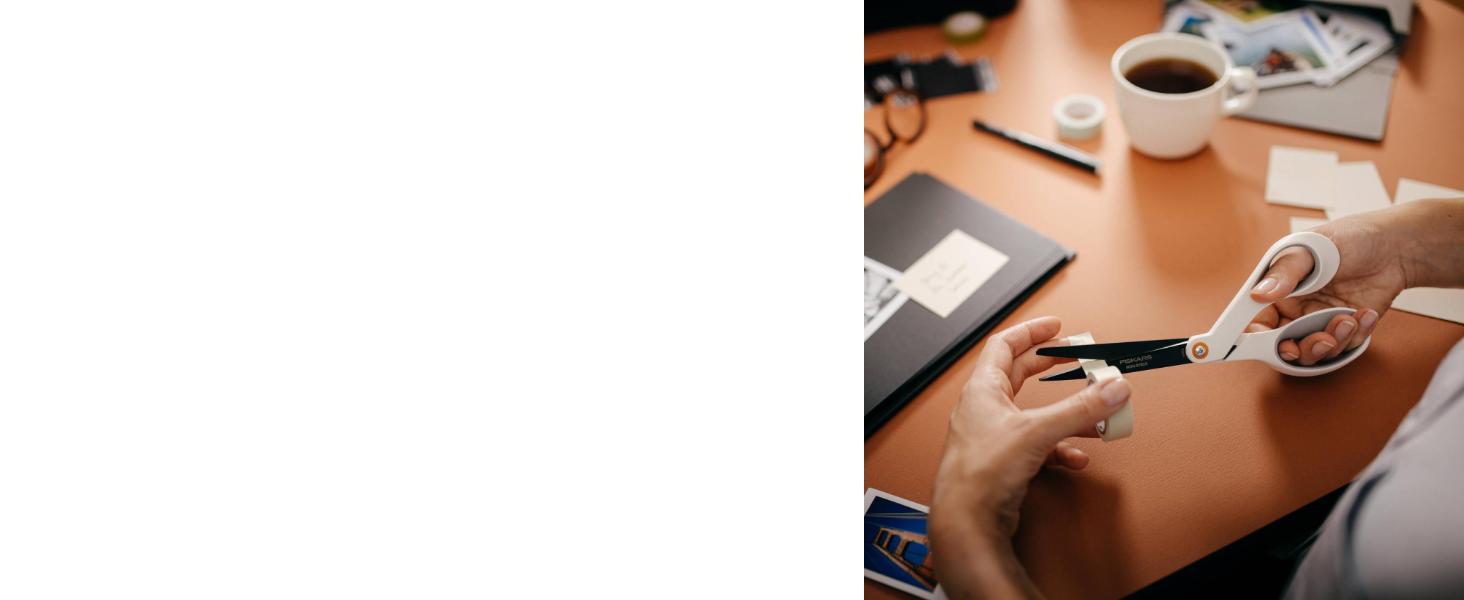 Універсальні ножиці Fiskars з антипригарним покриттям титаном, 21 см, нержавіюча сталь, біло-помаранчеві (1004721)