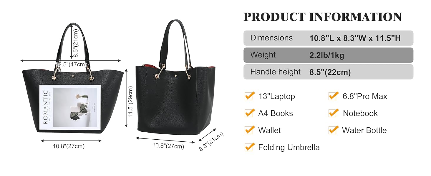 Жіноча шкіряна сумка-шопер велика чорна для студентів та роботи | sqlp