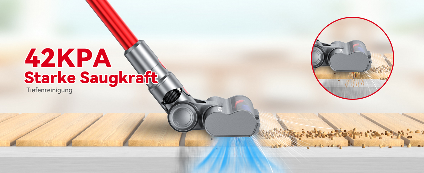 Акумуляторний пилосос Aonus A9 Pro, пластиковий, червоний, 500 Вт, об'єм 1 літр, 60 дБ