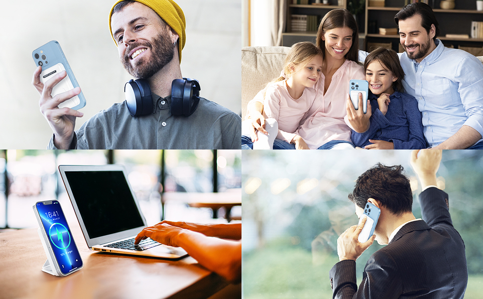 Power Bank AOGUERBE 10000mAh з LED дисплеєм та MagSafe, 22.5W, білий