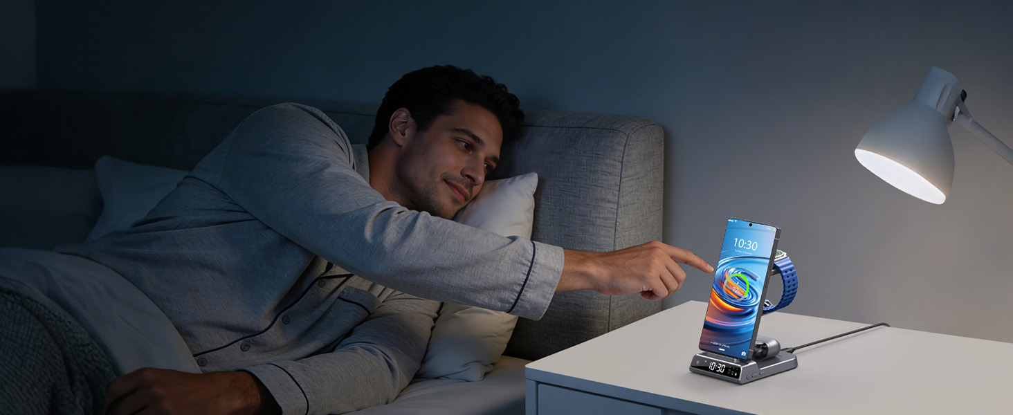 Бездротовий зарядний пристрій для Samsung Galaxy S25 Ultra, S24, Z Fold 6, Z Flip 6, Watch Ultra/8/7/6, Buds - чорний