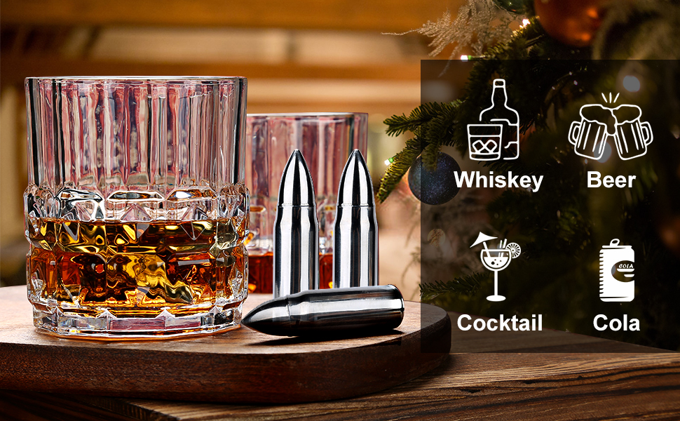 Набір віскі Exrezist: келихи для віскі, подарунок для чоловіків, на день народження, на День батька, для партнера (нержавіюча сталь)