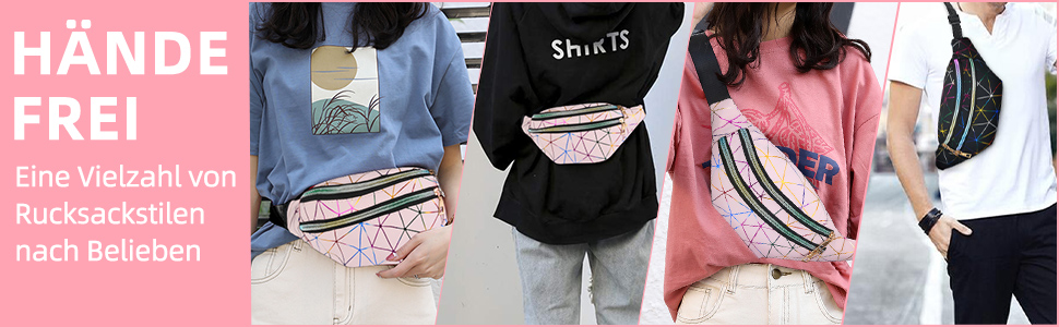 Спортивна поясна сумка Flintronic з підсвічуванням, чорна. Водостійка, з відділенням для карт, для подорожей, хайкінгу, велосипеду та активного відпочинку.