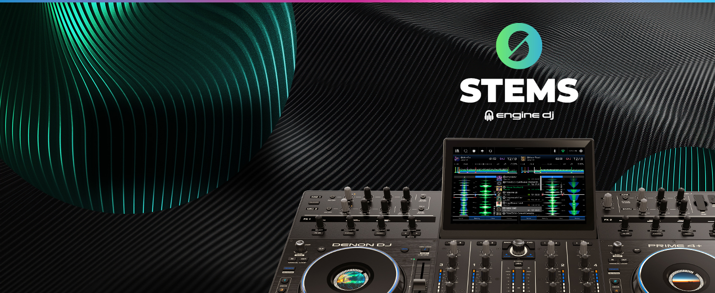 Denon DJ PRIME 4+ - DJ контролер з розділенням STEM, Wi-Fi, сенсорний екран 10.1