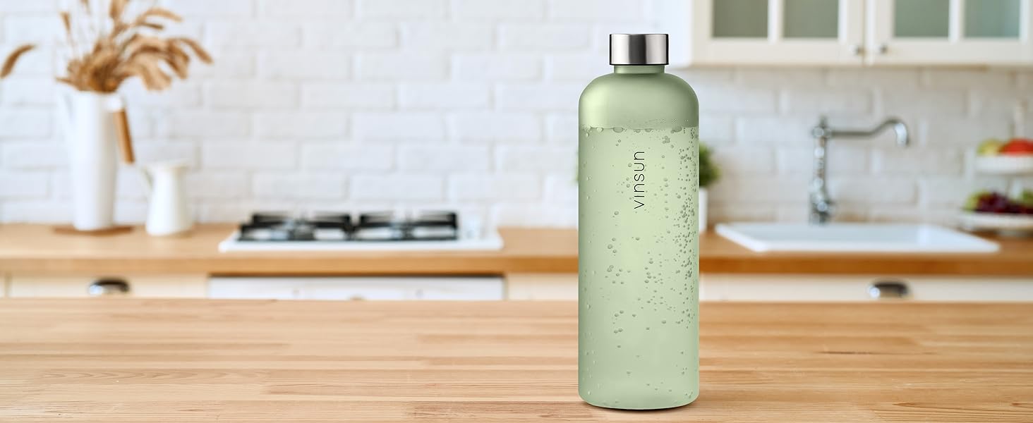 VINSUN пляшка для води 650/1000/1500 мл, тританова, герметична, без BPA, для газованої води, спорт, школа, офіс, велосипед