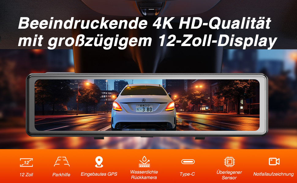 Відеореєстратор iZEEKER 4K з двома камерами, GPS, 64GB, 12