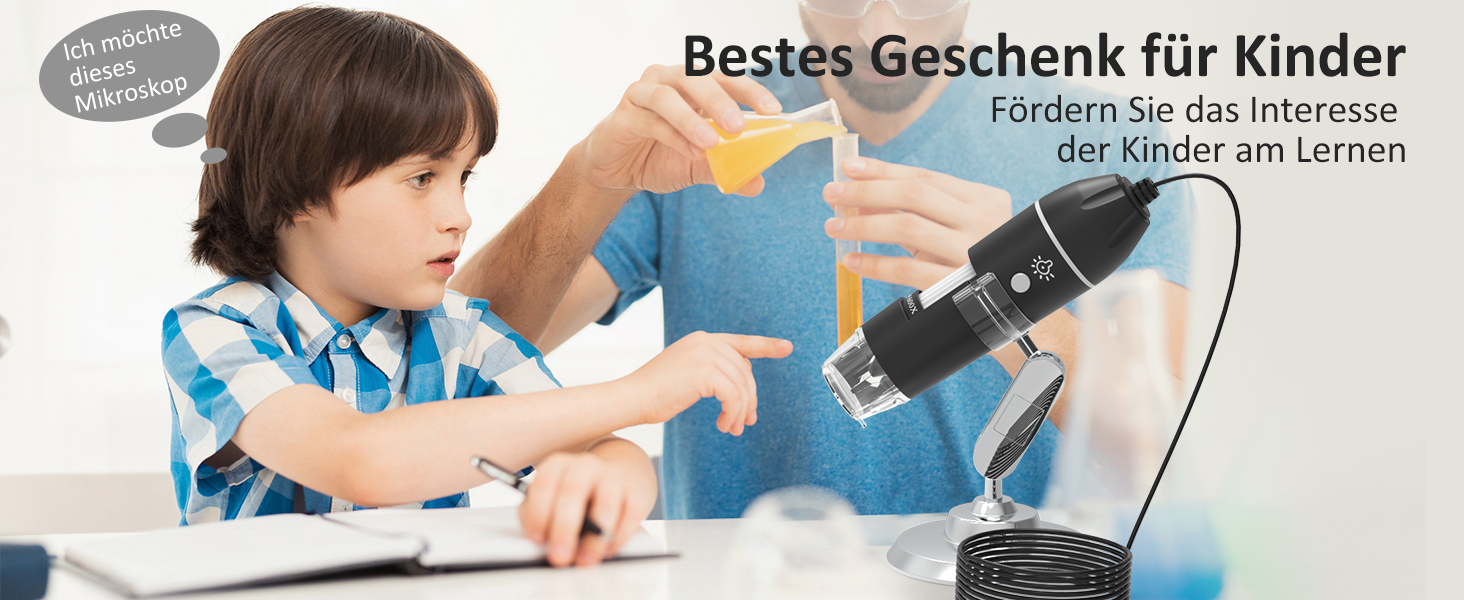 USB мікроскоп для смартфона, 1080P HD, 10-200x, з LED підсвічуванням, сумісний з iOS, Android, Tablet