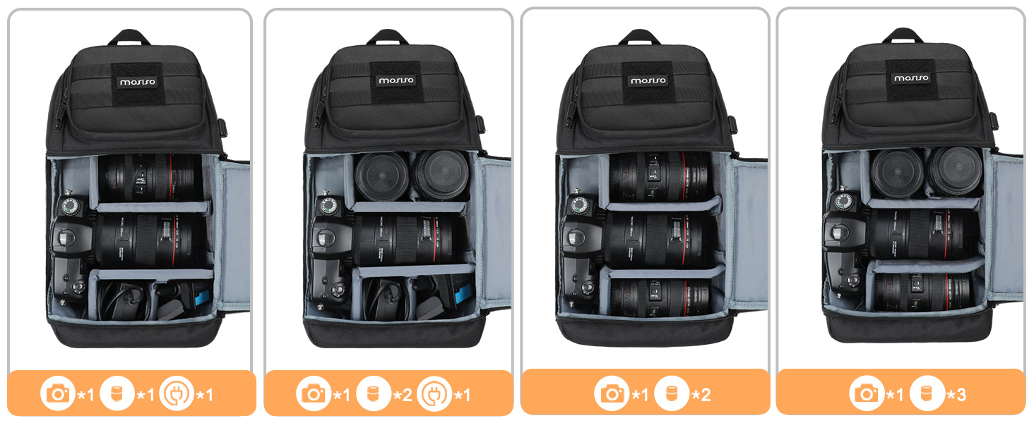 Сумка для камери MOSISO: тактична через плече для DSLR/SLR/беззеркальних камер з тримачем для штатива та знімними модулями (сумісна з Canon, Nikon, Sony, Fuji)