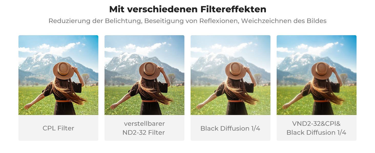 Фільтр K&F Concept 82mm 3-в-1: ND2-32, CPL, Black Mist (1/4) з багатошаровим покриттям Nano Xcel для відео та портретів