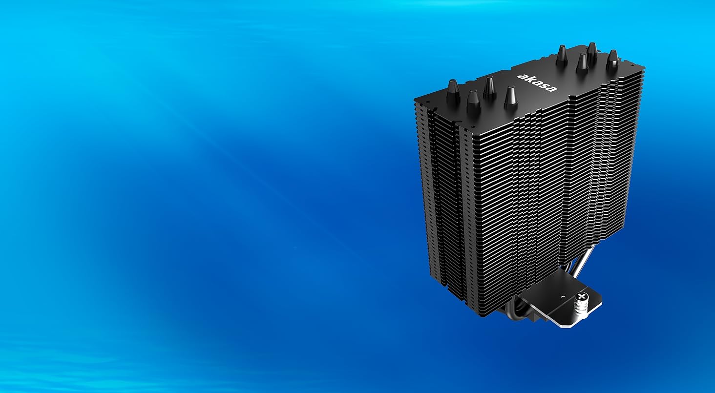 Система охолодження CPU Akasa Alucia H4 з вентилятором 120мм PWM, 4 теплові трубки, 185W TDP, для Intel LGA 2066, 2011, 1151, 1155, 1150, 1200, AMD AM4 AM5 Ryzen