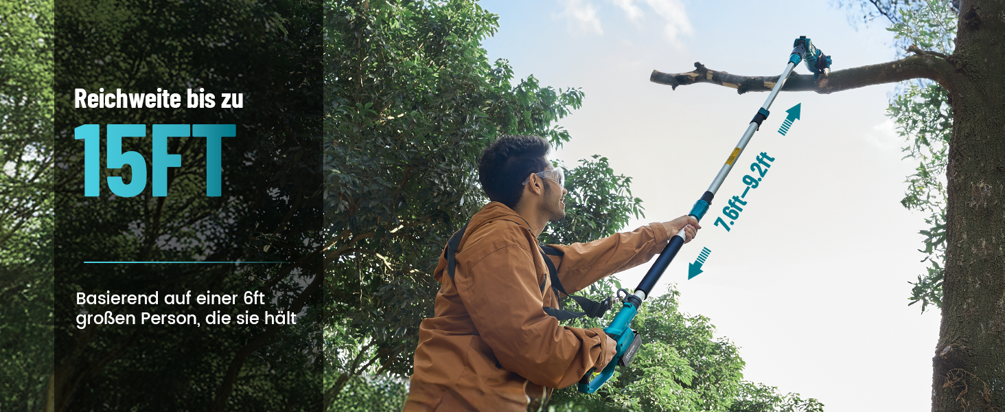 SEESII Безщіткова міні-пилка 6 дюймів, ручна акумуляторна пилка з 2 * 4000 mAh акумуляторами, одноручна пилка з автоматичним змащенням, сумісна з акумулятором Makita 18V, електрична пилка для дерева, гілок 6 дюймів Безщіткова (8&10 дюймовий високий захват)