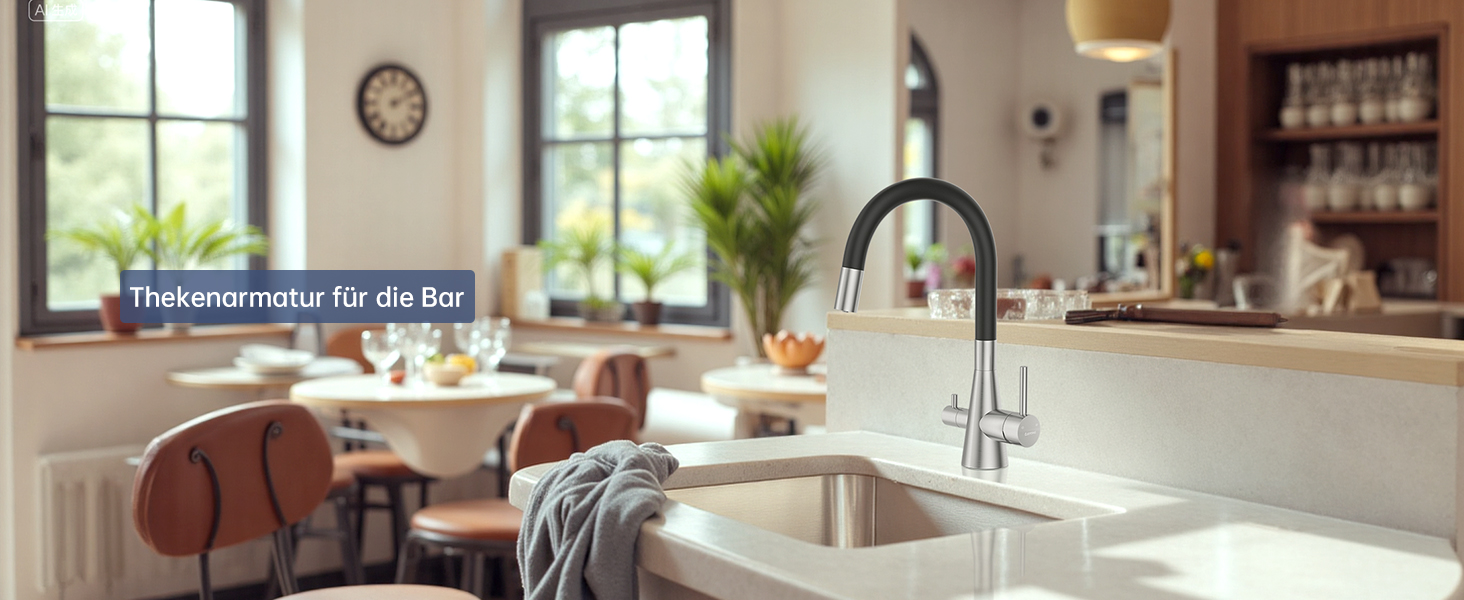 Кухонний змішувач Dayone з висувним виливом, нержавіюча сталь SUS304, високий тиск, 360° обертання, 2 функції, для кухні