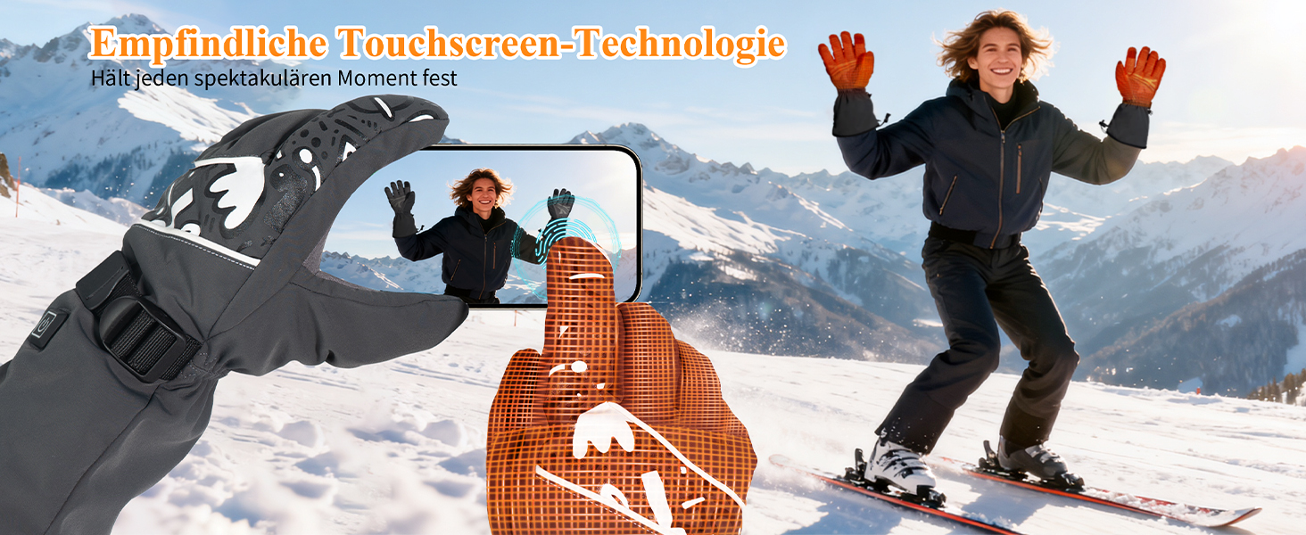 Нагріваючі рукавички Minthouz W13 з акумулятором 5V 5000mAh для чоловіків та жінок, з підтримкою сенсорного екрану та водонепроникним дизайном, для активного відпочинку