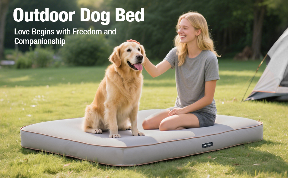 Надувне лежак для собак Lekereise Outdoor, 126x66x12 см, сірий, для собак середніх та маленьких порід, знімний та пральний чохол, для відпочинку в подорожах та на вулиці