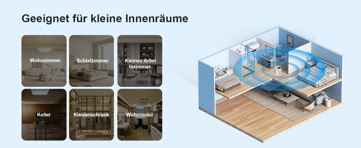 Електричний осушувач повітря 2600 мл з тихим режимом та підсвіткою, захист від замерзання. Ідеально для кухні/підвалу